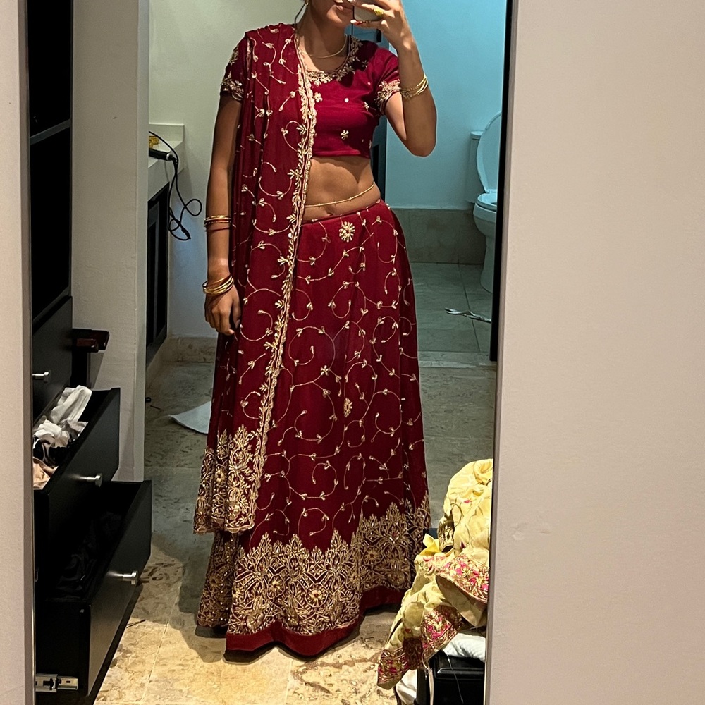 Gold & Red Vintage Lehenga